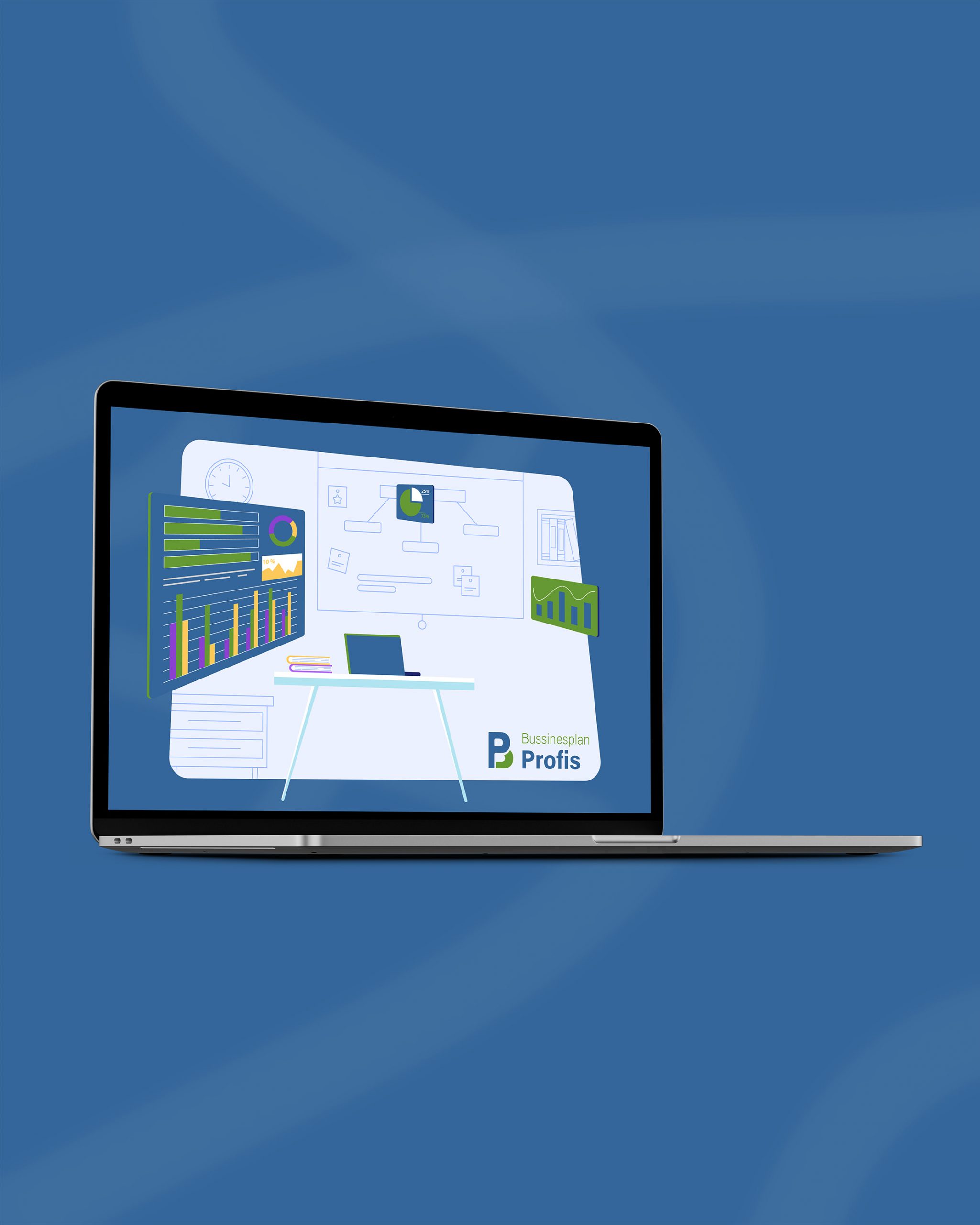 Businessplan auf Laptop